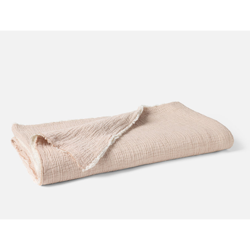 Topanga Matelasse Throw Blanket, Queen, Praline Chambray