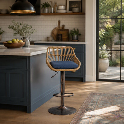 Ensemble de 2 tabourets de bar modernes pivotants avec repose-pieds réglables pour la cuisine et la salle à manger