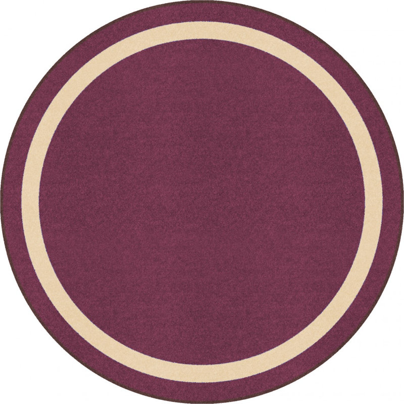 Tapis touffeté à la machine en nylon mauve, Rond 7 pi 7 po