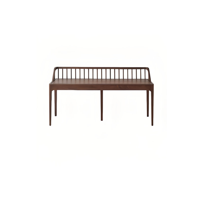 Banc en bois massif de style nordique, H 23,62 po x l 59,05 po x P 13,77 po, Noyer
