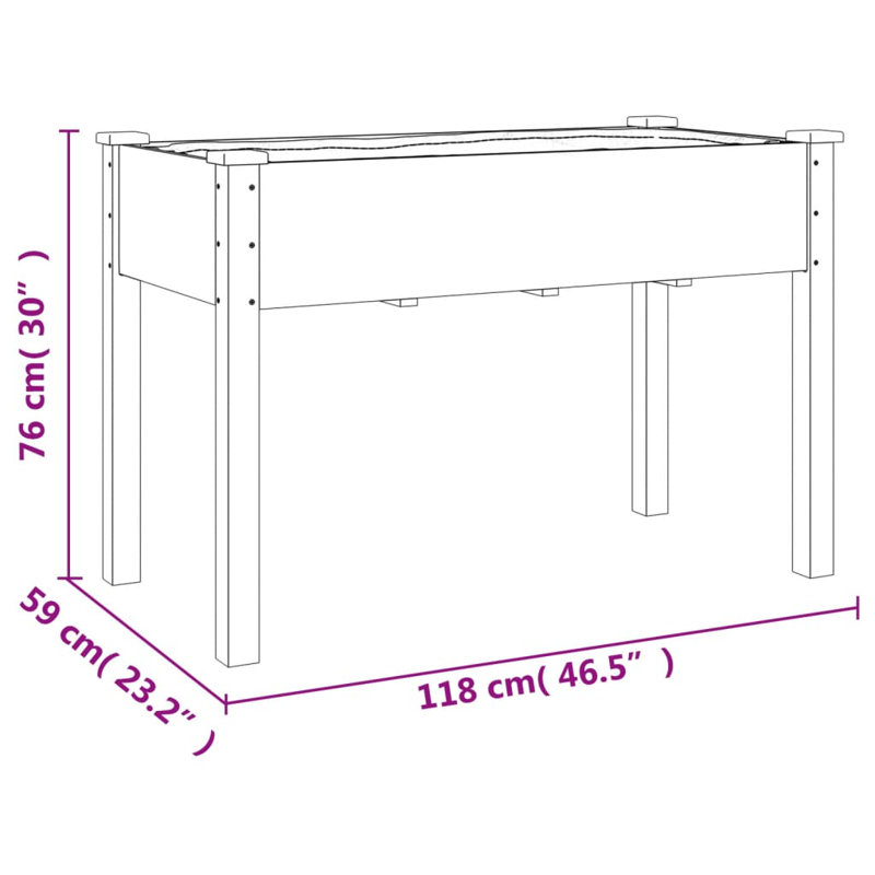 Tarri Wood Planter Box, Oak, 80cm H x 118cm W x 59cm D