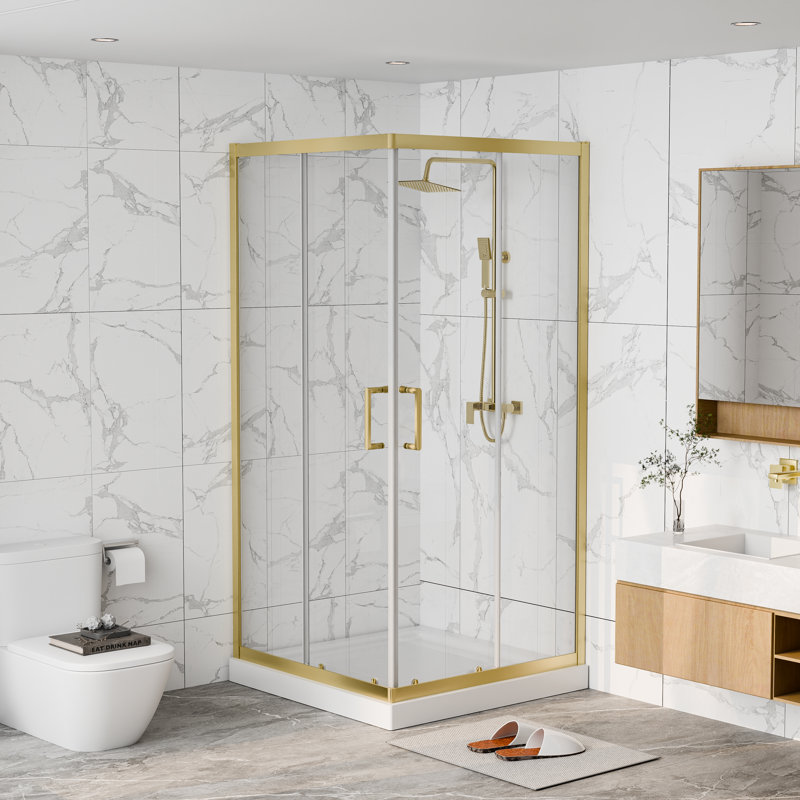 Enclo 36" W X 36" D X 71" H Framed Square Shower Enclosure With 1/4"Clear Tempered Glass