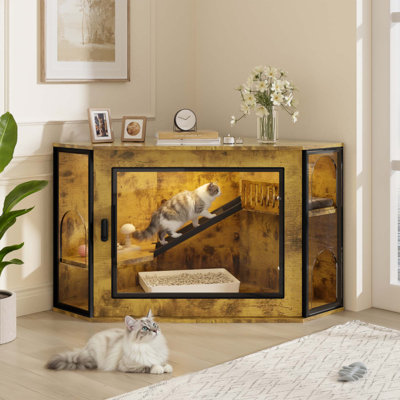 48" Corner Cat Litter Box Enclosure