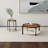 Natural and Black Round End Table