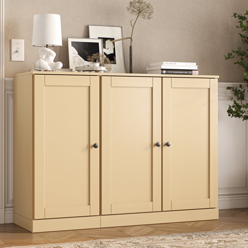 Armoire à chaussures 100% en bois massif avec portes Shaker, tablettes réglables, rangement modulaire pour vestibule, l 48,5 po x H 35,75 po