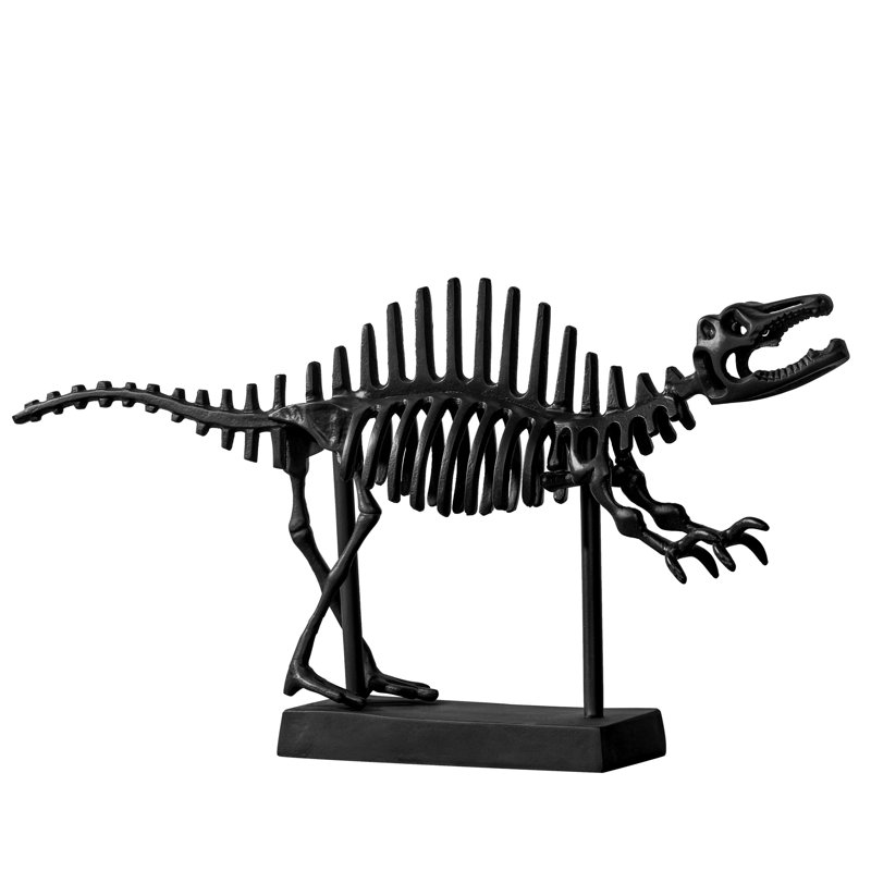 Sculpture de dinosaure noire en aluminium 23,5 po Josyanne