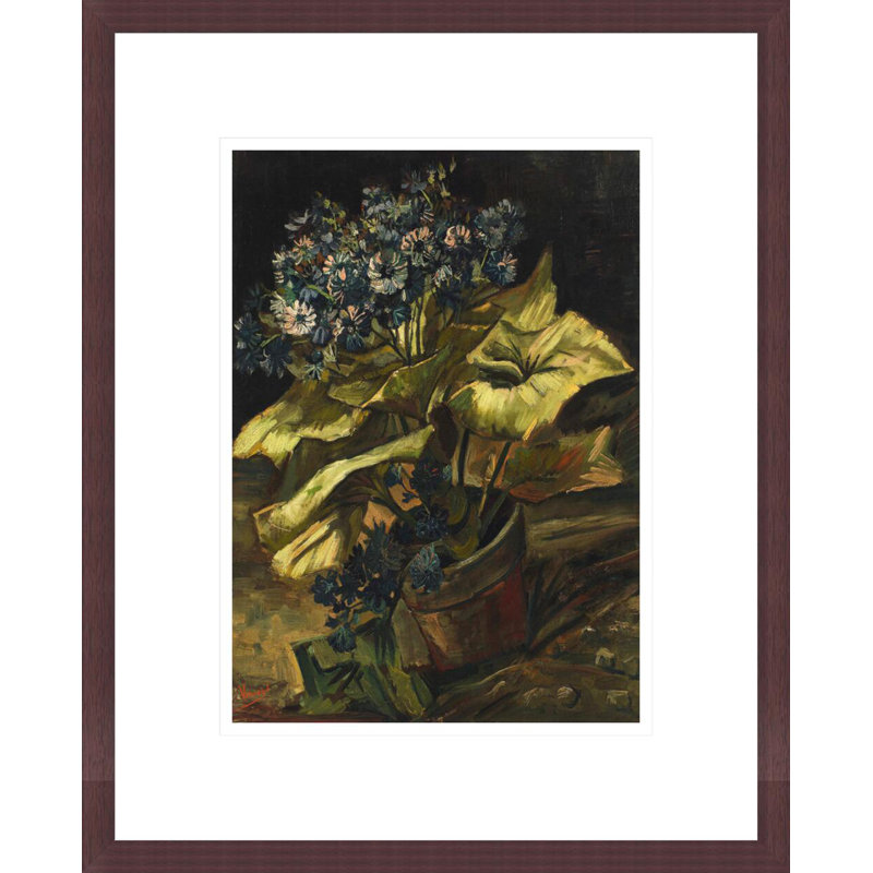«Cineraria Asters in a Pot» par Vincent van Gogh, impression giclée encadrée, H 16,75 po x l 13,57 po