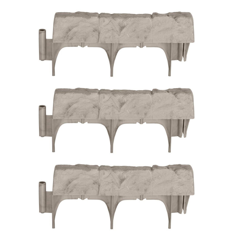 Suncast 1.75'' H x 5.75'' W Gray Resin Lawn Edging (Set of 30)