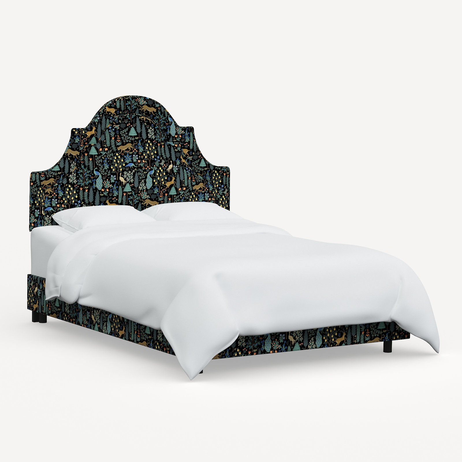 Rifle Paper Co. x Cloth & Company Marion Bed, King, Rpc Menagerie Black Linen
