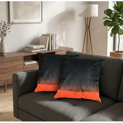 Handmade 16''X16'' Decorative Abstract Silk Black Cushion Cover Indoor, Pack of 4