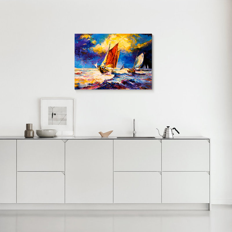 Art de bateau - peinture sur toile tendue, H 30 po x l 40 po x P 1,5 po