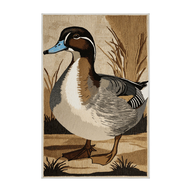  Tapis lavable oiseaux à canard pilet, Rectangulaire 2 pi x 3 pi
