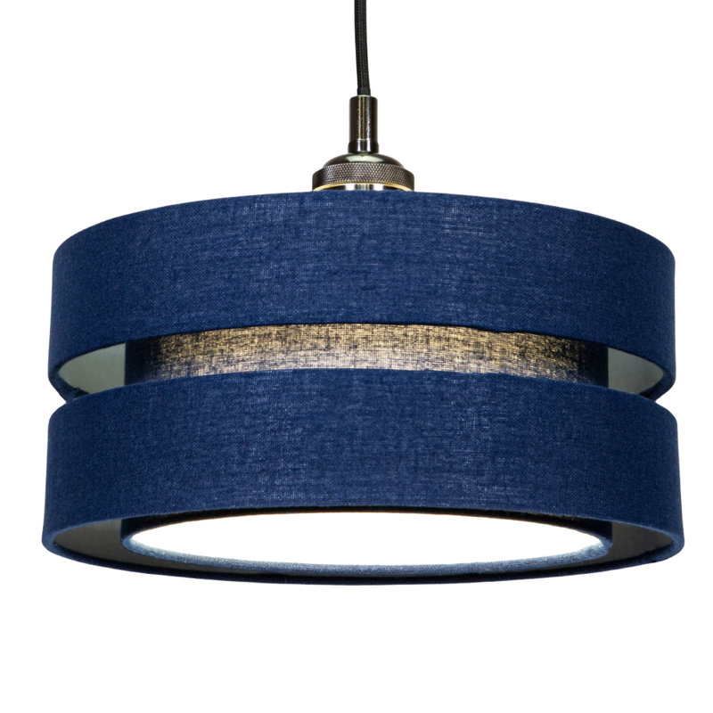 Contemporary Quality Linen Fabric Triple Tier Ceiling Pendant Light Shade, Blue, 13cm H x 26cm W x 26cm D