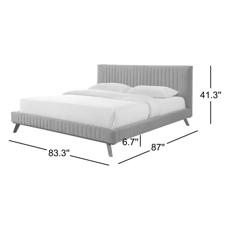 Sven Upholstered Platform Bed, Mustard, King