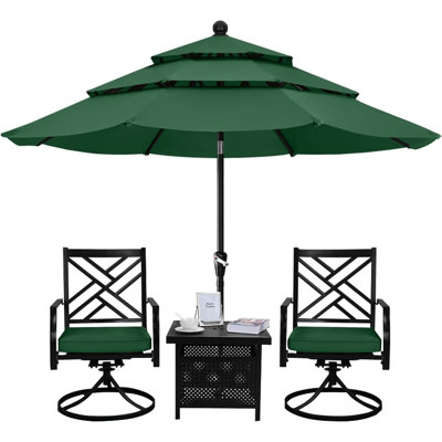 Parasols de patio à 3 niveaux 9 pi (vert)