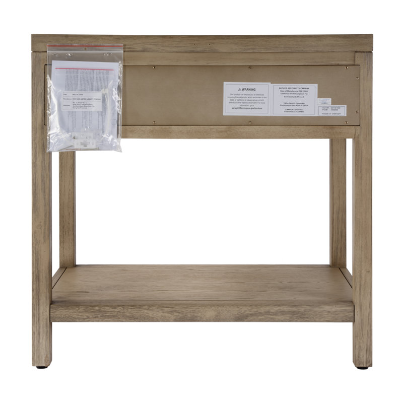 Nora 30 in. W Wood 1 Drawer Wide Nightstand with Shelf, Light Oak