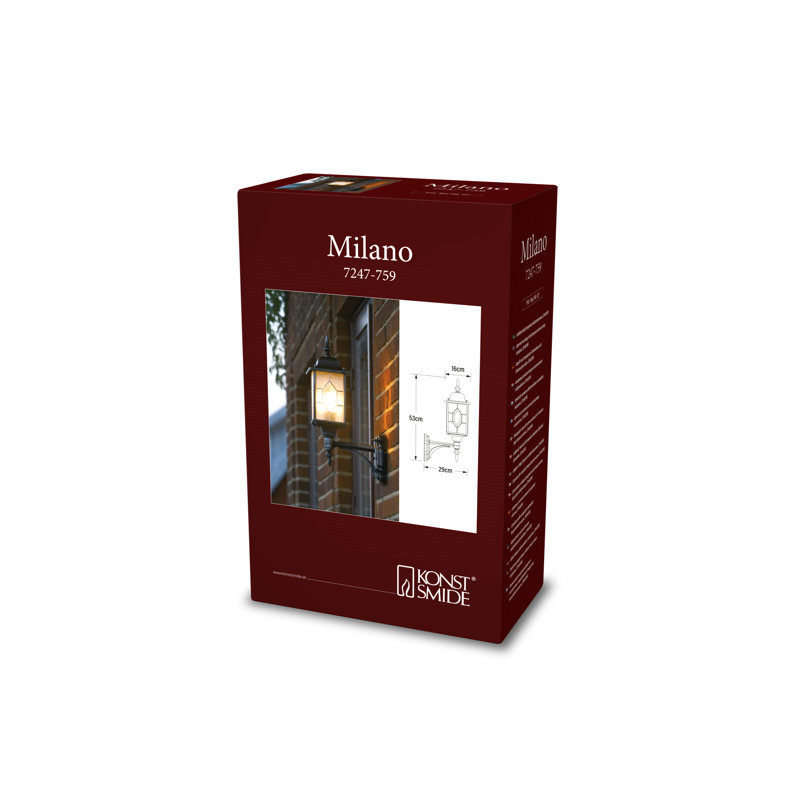 Milano Outdoor Wall Lantern, Without motion sensor