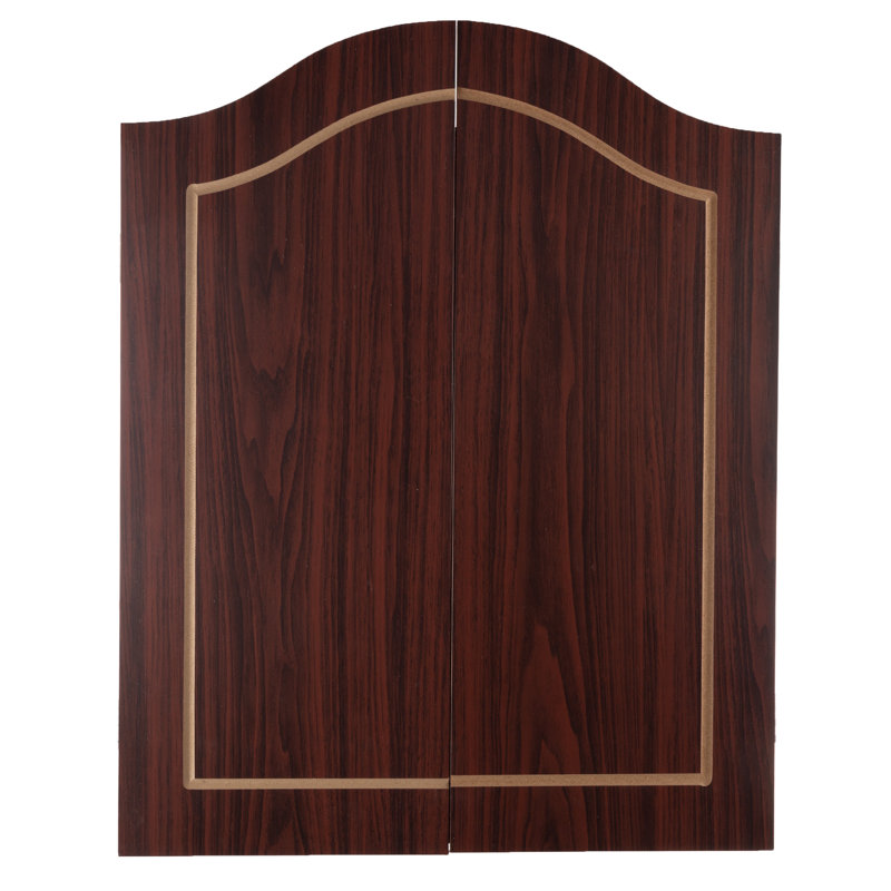 Walnut Finish Bristle Dartboard Cabinet Set with Steel-Tip Darts