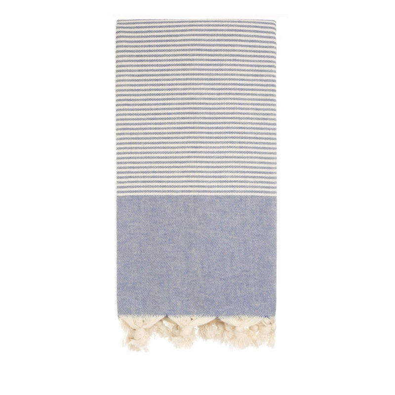 Macneil 100% Cotton Ultra Light Beach Towel, Navy