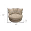 Fauteuil demi-tonneau pivotant en lin Duhaime