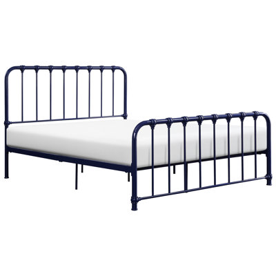 Metal Platform Bed Full, Blue Finish For A Fascinating Bedroom Interior Full In Nuanced