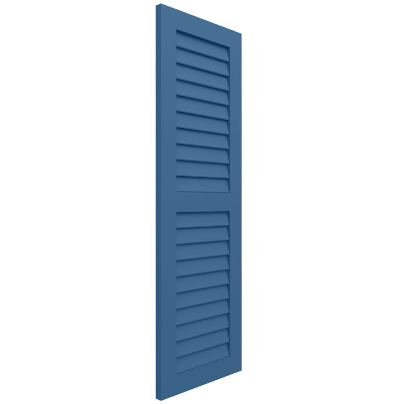 Deux volets à persiennes égales EnduraCore Composite, 15"W, 45"H, Bleu séjour