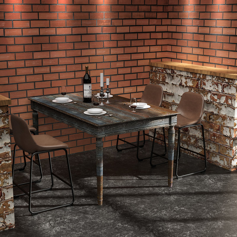 Parveena PU Leather Bar Stools With Back, Brown, Counter Stool (24" Seat Height), 2