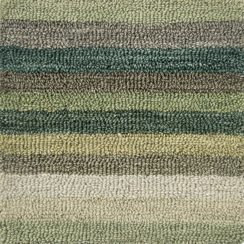Jazzy Handmade Wool Green/Yellow Rug, Rectangle 7'6" x 9'6"