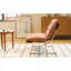 Fauteuil d'appoint moderne à dossier unique et haut dossier pour la maison, revêtement en similicuir brun