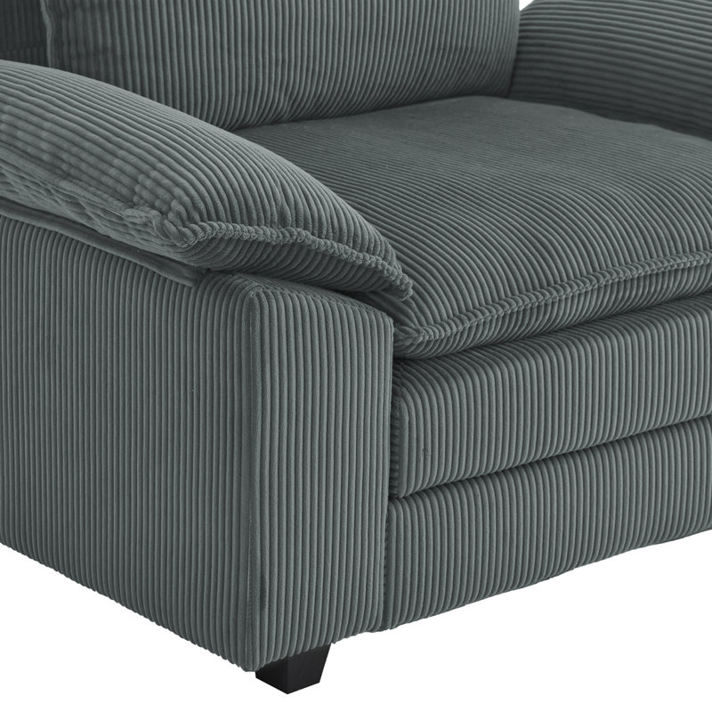 Canapé modulaire en velours côtelé 5 pièces Lauretta, Gris