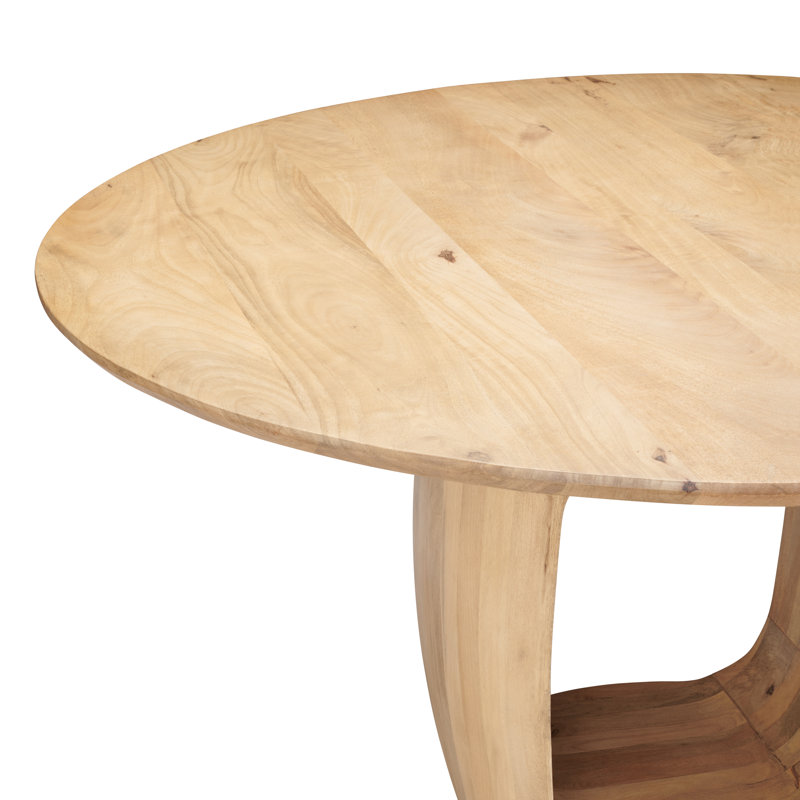 Table de salle à manger en bois massif brun clair - (2 boîtes)