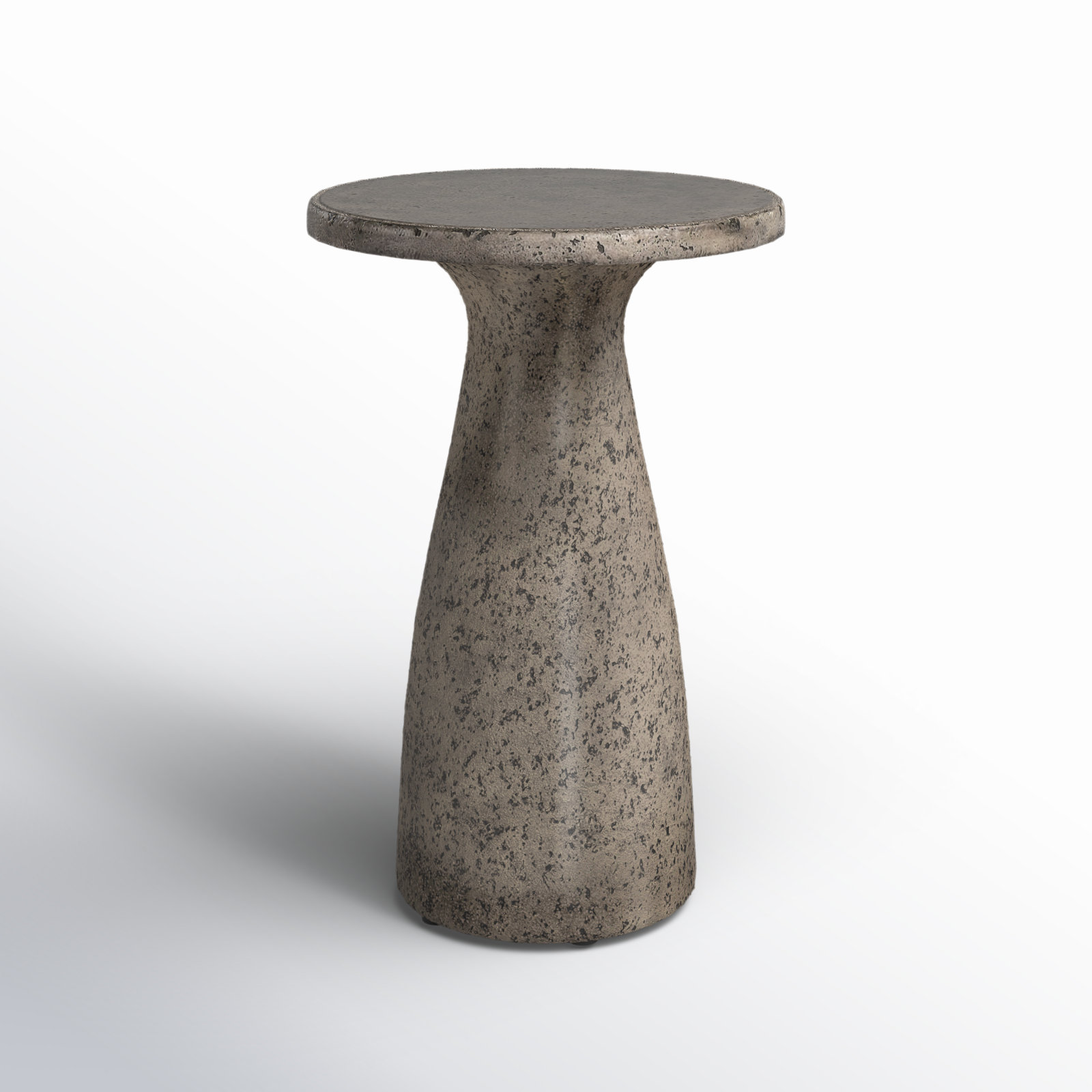 Adainville 13" W Concrete Outdoor Accent Table, Dark Gray