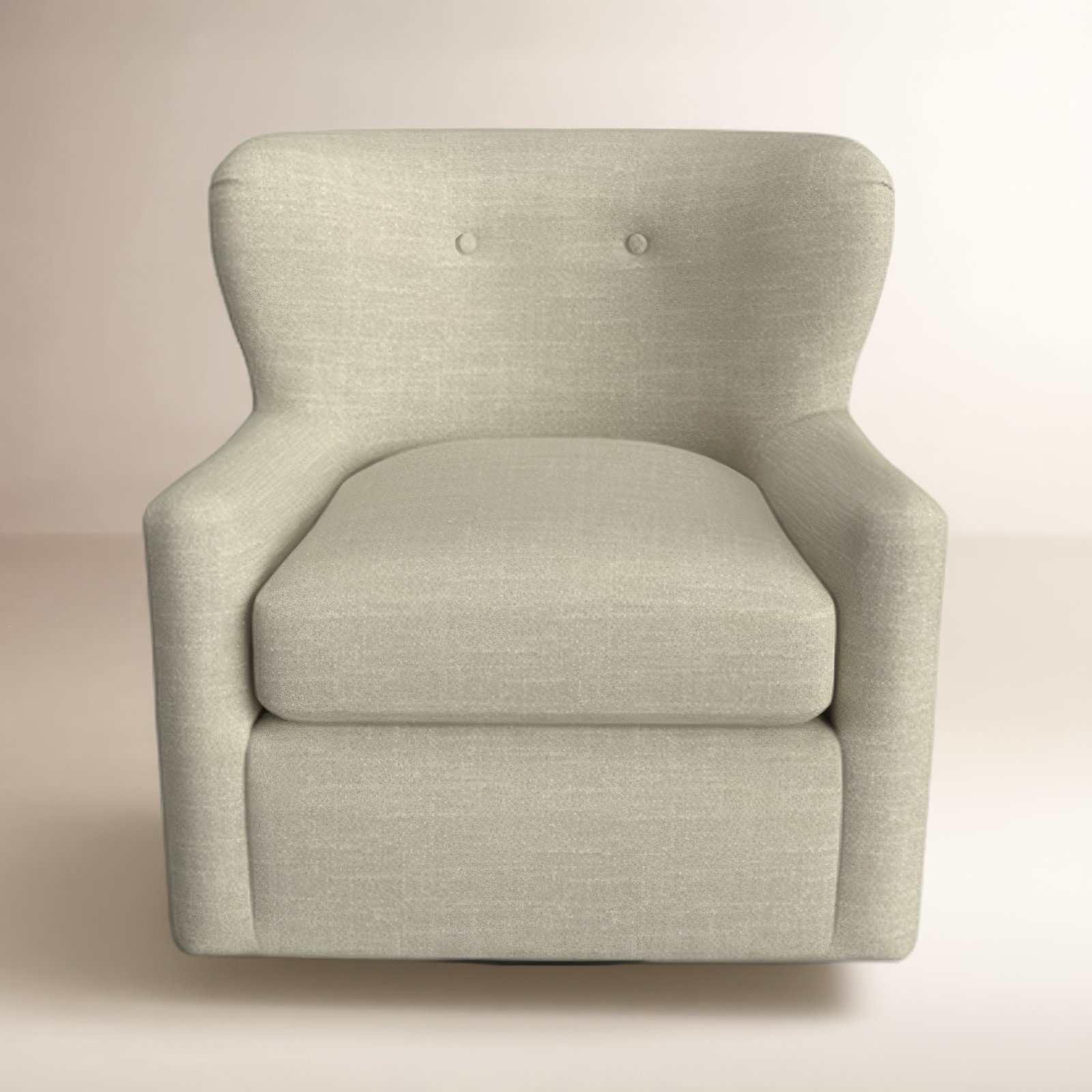 Bendigo Upholstered Swivel Barrel Chair, Beige Performance Weave