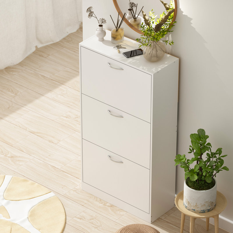 18 pairs shoe storage cabinet, White