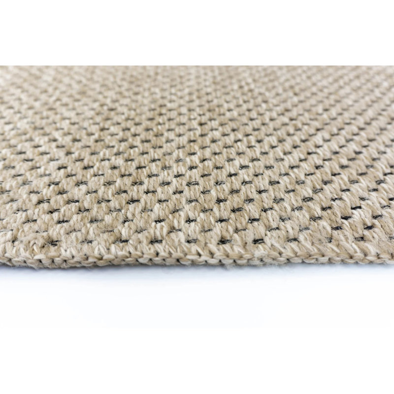 Tapis lavable doux en coton brun naturel anti-allergénique et minimaliste moderne Bali, Rectangle 2 pi 8 po x 9 pi 11 po