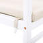 Fauteuil d'extérieur pour 2 personnes en bois avec dossier en corde, coussin imperméable, structure blanche, capacité de charge de 400 lb, fixation du coussin lavable à la machine, conception ergonomique confortable, s'adapte à la terrasse