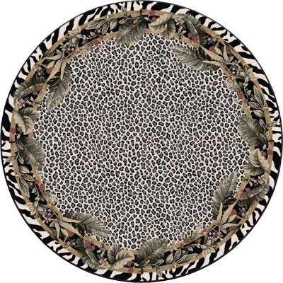 Alminus Jungle Safari Snow Leopard Animal Print Area Rug