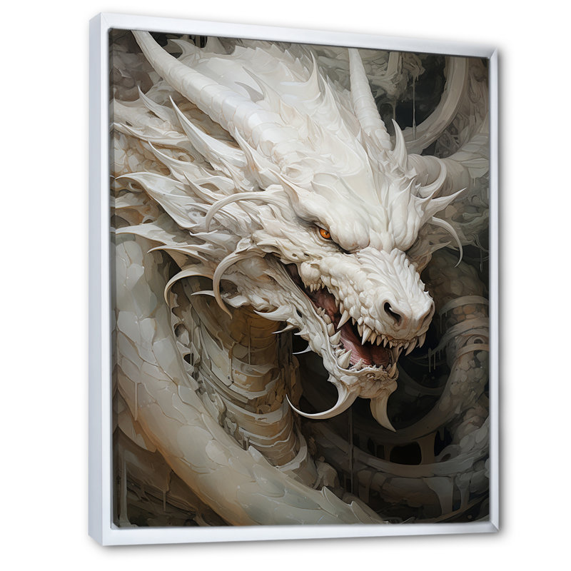 Dragon S Enchanted Realm I - Dragons, art mural, Cadre flottant blanc, H 20 po x l 12 po x P 1 po