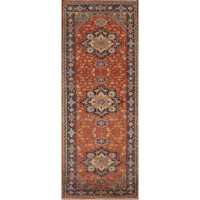 Tapis de couloir indien orange 3x8