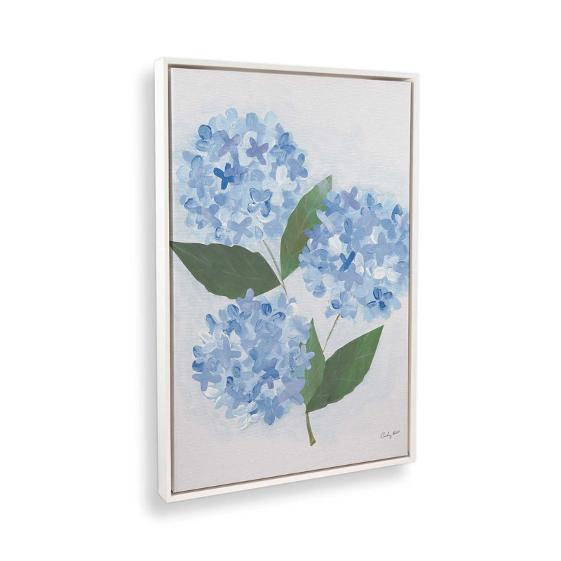 Reproduction d'art «Providence Hydrangea I» par Courtney Prahl, H 24 po x l 18 po, Cadre flottant, Blanc