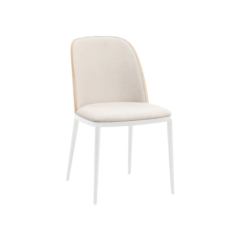 Kelce Full Back Side Chair, Bois naturel / beige, Simple