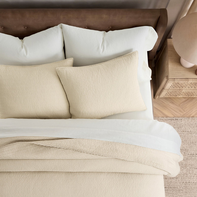 EverGrace 100% Cotton Channel Quilt Set, Birch, King/Cal King (110" X 92")