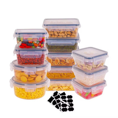 Boîte de conservation de 12 pièces en plastique transparent avec couvercle, boîte de conservation de réfrigération pour réfrigérateur, boîte de rangement scellée de qualité alimentaire