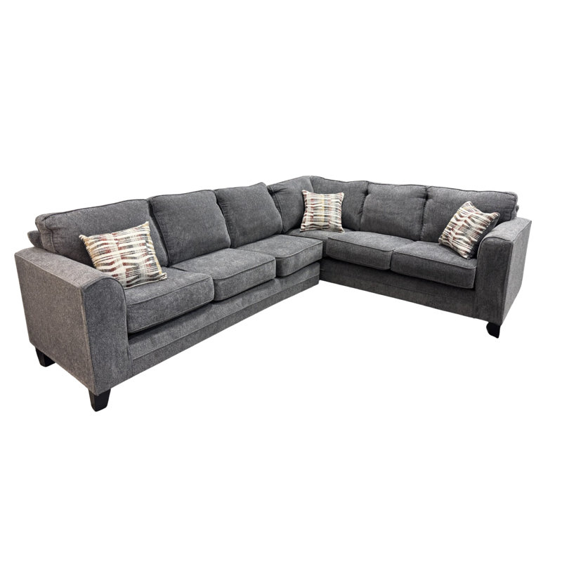 Thea 2-Piece Sectional, Gray Fabric