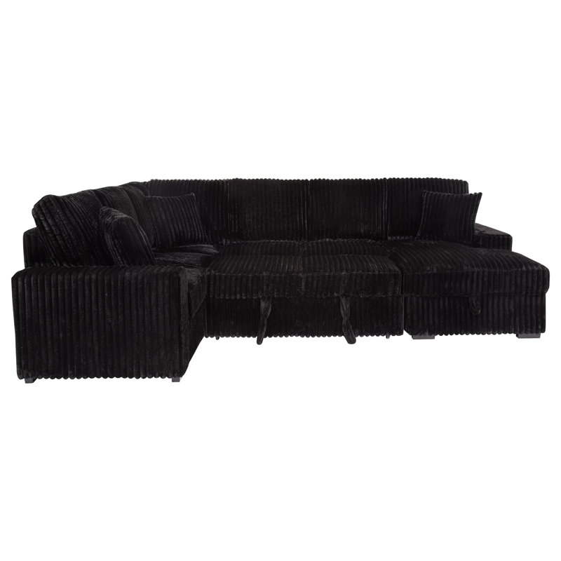 Canapé modulaire Thurston, Tissu - Noir