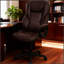 Fauteuil de direction en polyuréthane avec hauteur réglable et roulettes pivotantes, chaise de bureau ergonomique à haut dossier pour la maison et le bureau