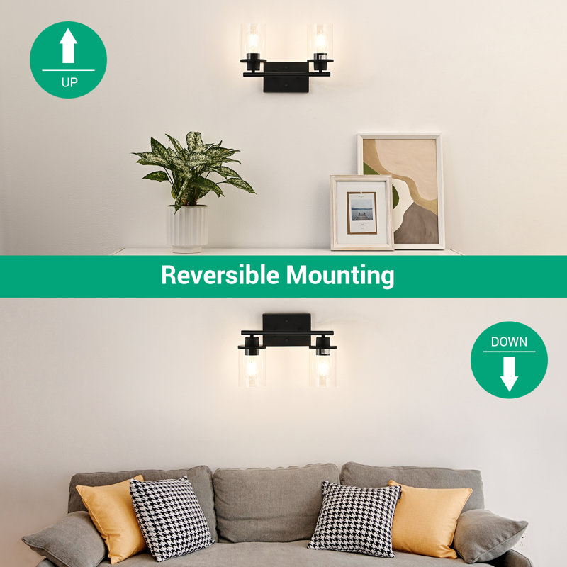 2 - Light Dimmable Vanity Light, Black