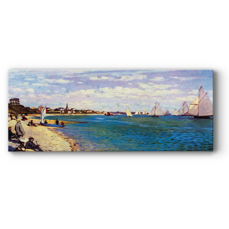 «The Beach At Sainte Adresse» par Monet, reproduction sur toile, H 24 po x l 60 po x P 1,5 po
