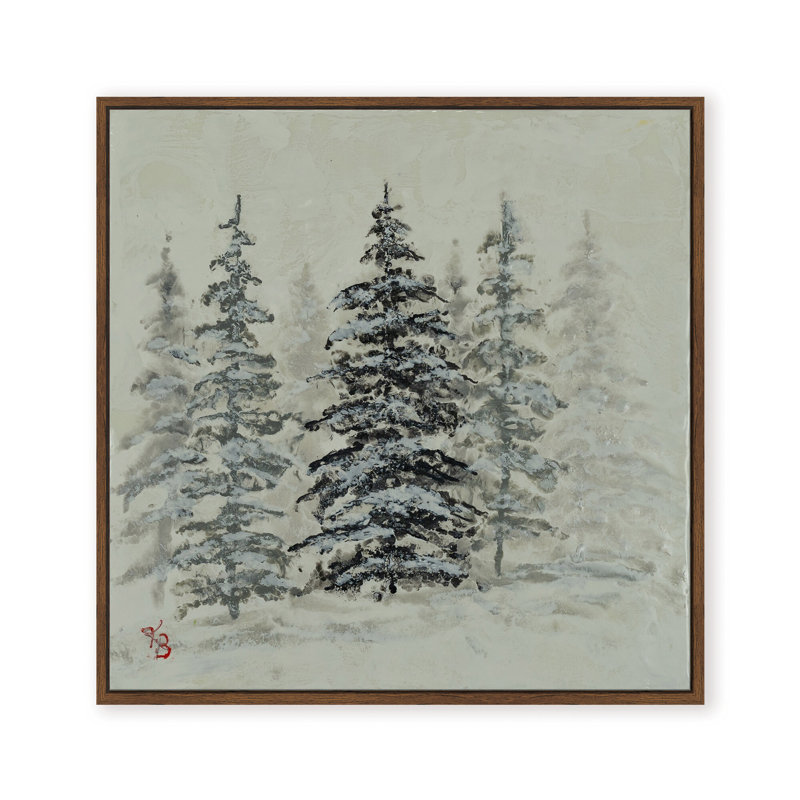 Nature Inspired "Serene Grove" Canvas Wall Art By , 30" H x 30" W, Framed Print, Beige