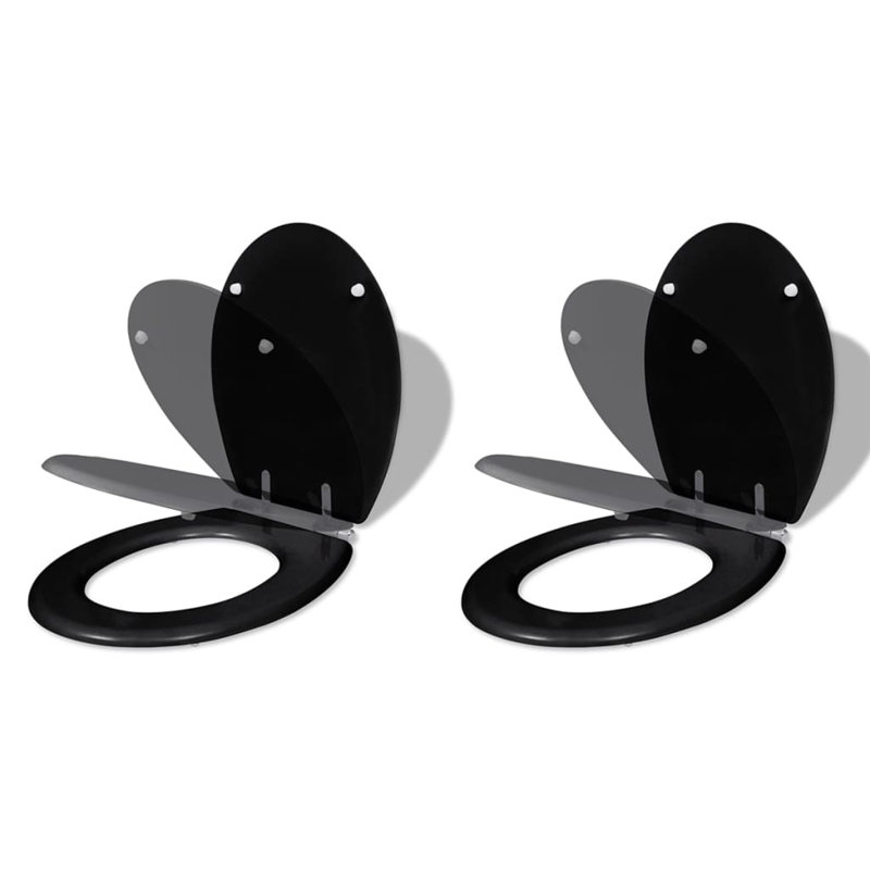 Eliel Soft Close Round Standard Toilet Seat, Black